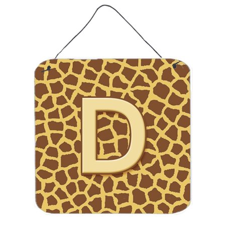 MICASA Letter D Initial Monogram Giraffe Aluminium Metal Wall Or Door Hanging Prints MI236093